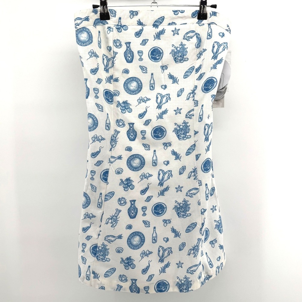 Jessica Simpson Mini Dress Women M Blue White Coastal Grandmother Vacation Prep
